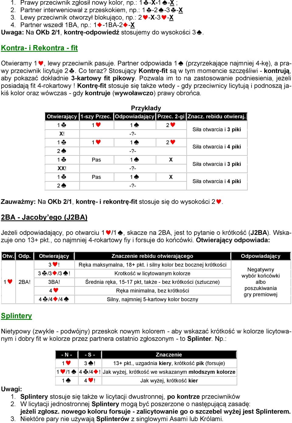 Partner odpowiada 1 (przyrzekające najmniej 4-kę), a prawy przeciwnik licytuje 2. Co teraz? Stosujący Kontrę-fit są w tym momencie szczęśliwi - kontrują, aby pokazać dokładnie 3-kartowy fit pikowy.