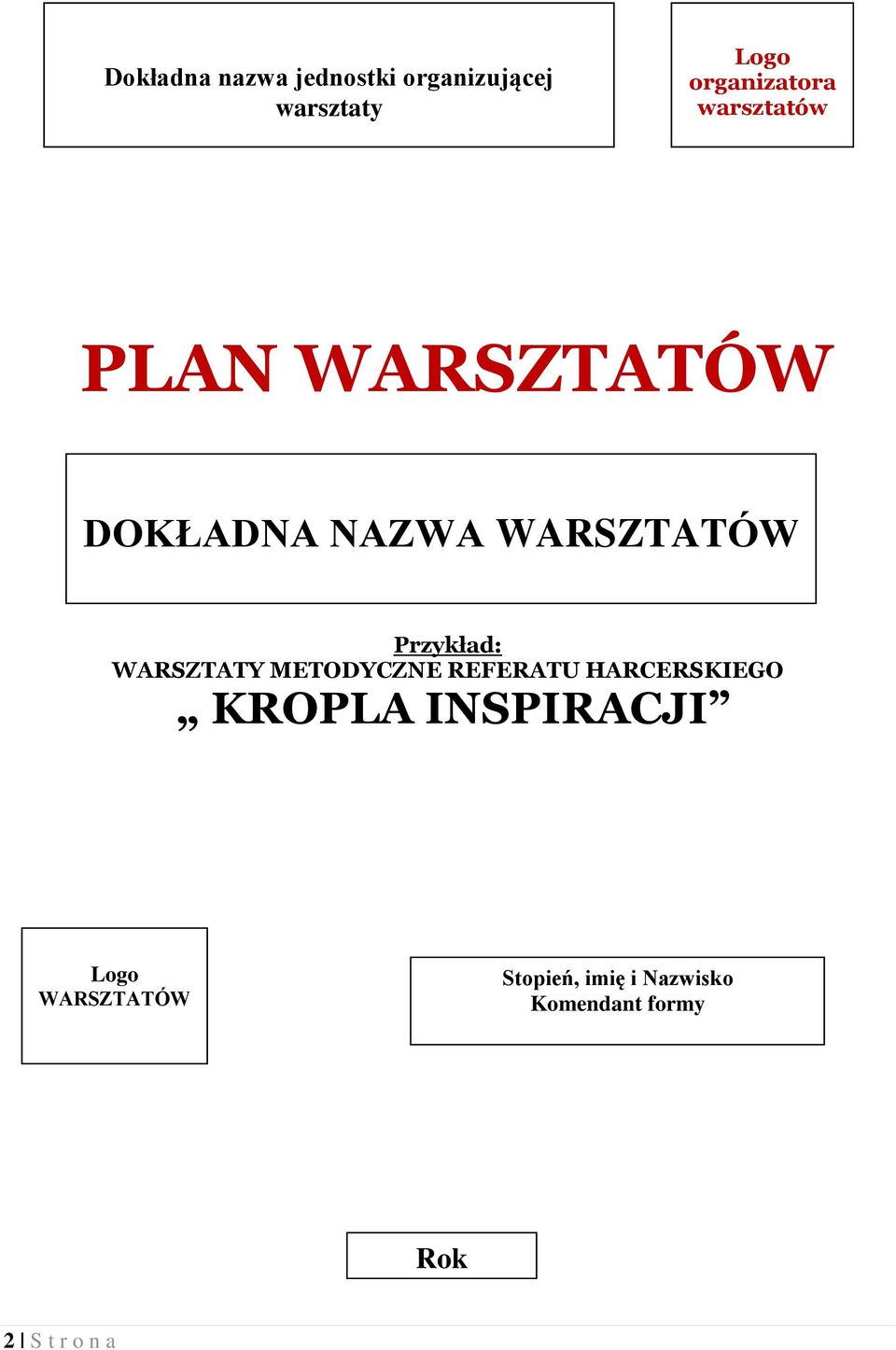 WARSZTATY METODYCZNE REFERATU HARCERSKIEGO KROPLA INSPIRACJI Logo