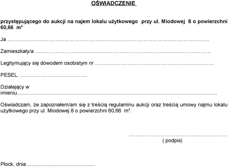 PESEL. Działający w imieniu.