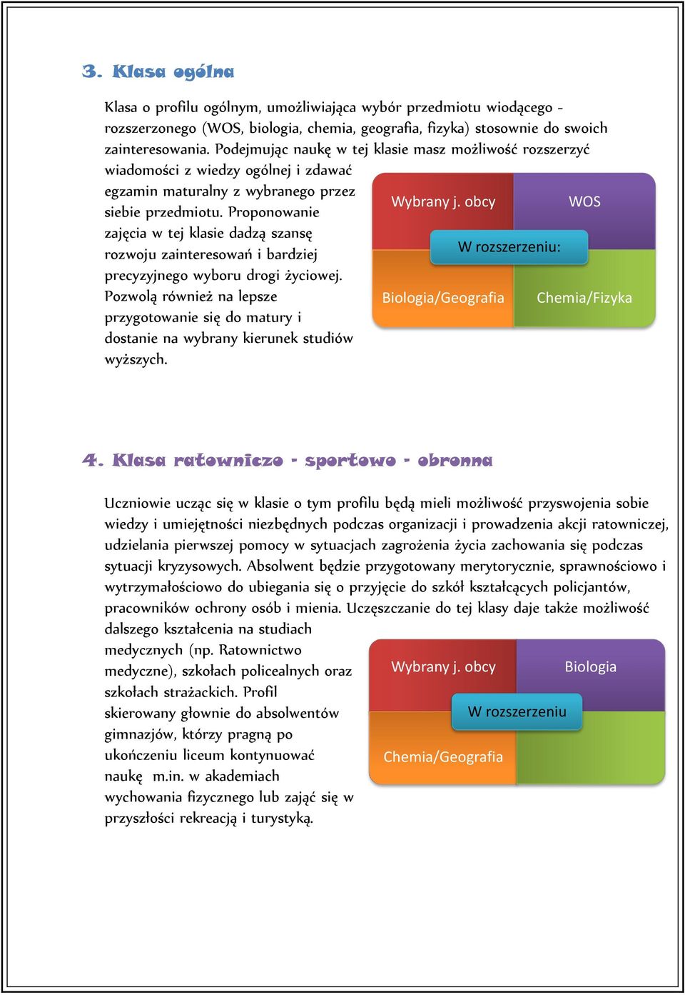 obcy WOS zajęcia w tej klasie dadzą szansę rozwoju zainteresowań i bardziej W rozszerzeniu: precyzyjnego wyboru drogi życiowej.