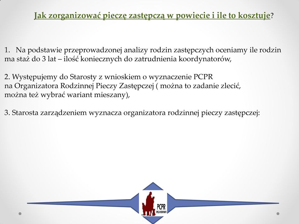 do zatrudnienia koordynatorów, 2.