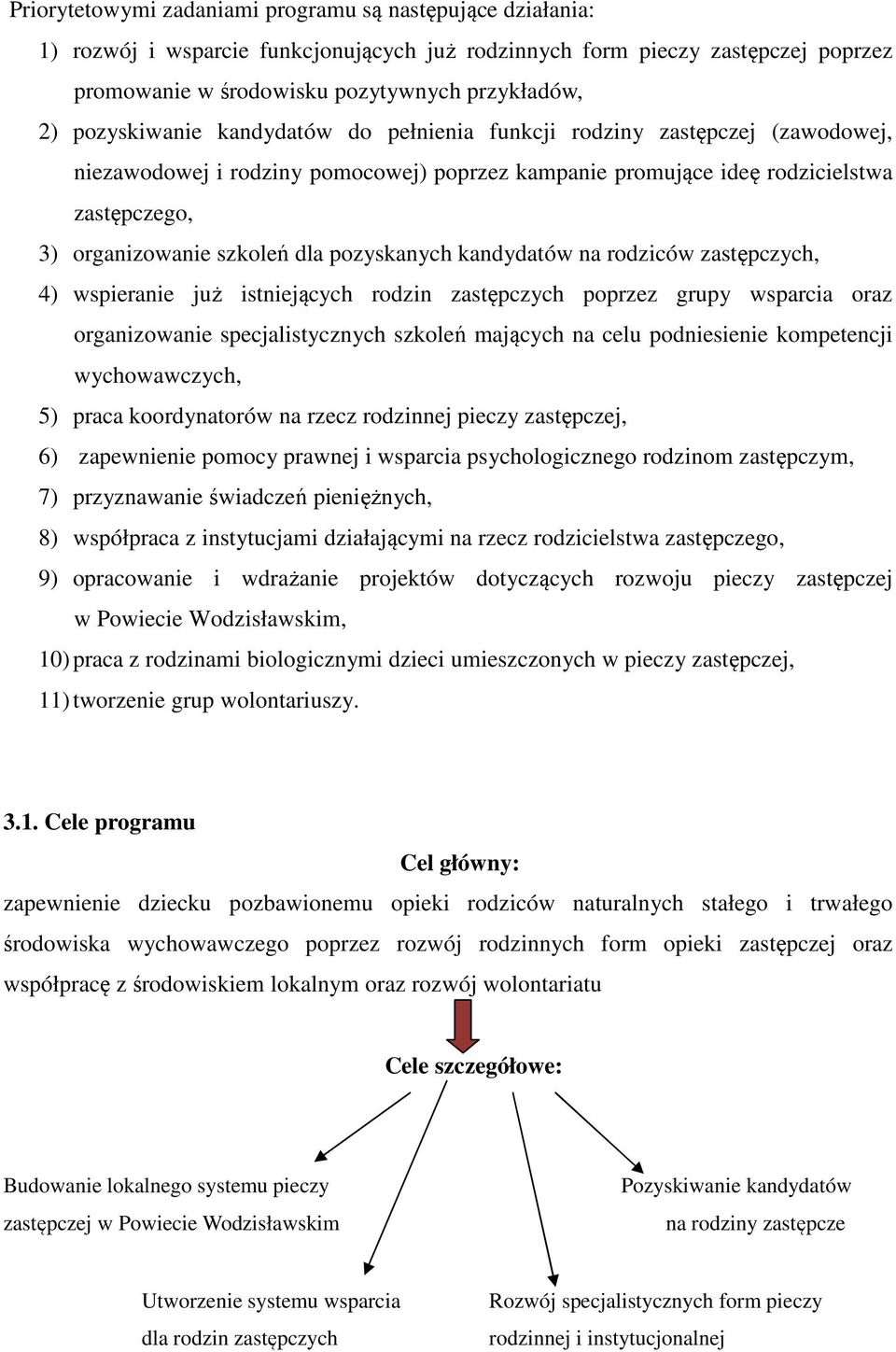 pozyskanych kandydatów na rodziców zastępczych, 4) wspieranie już istniejących rodzin zastępczych poprzez grupy wsparcia oraz organizowanie specjalistycznych szkoleń mających na celu podniesienie