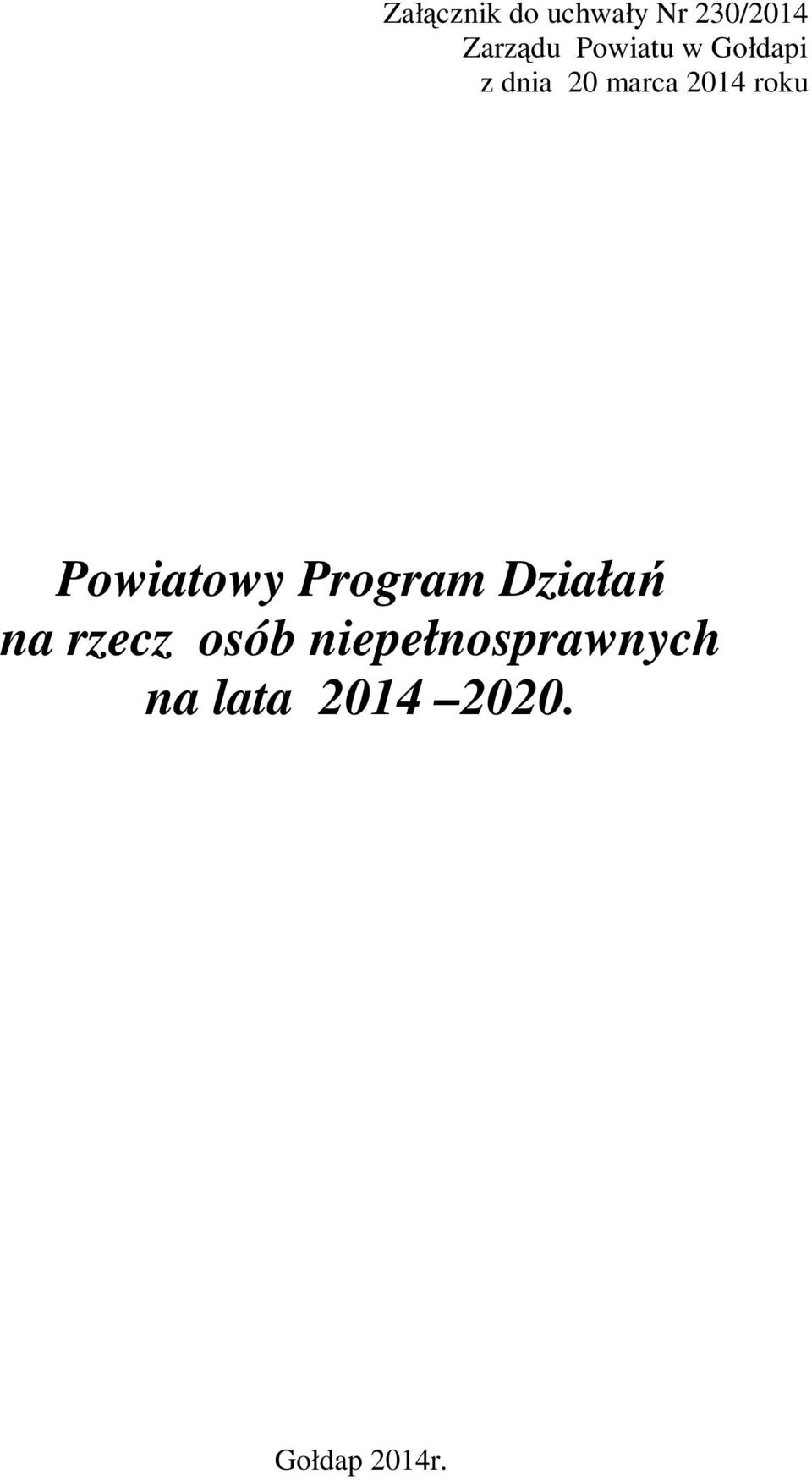 Powiatowy Program Działań na rzecz osób