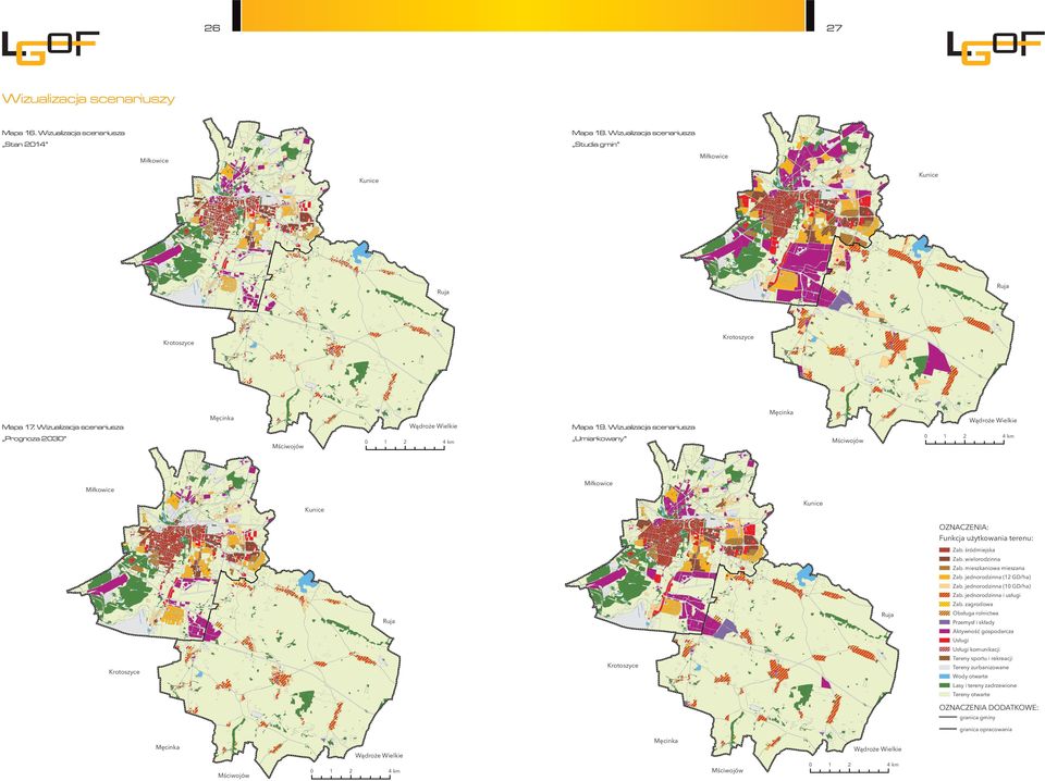 Wizualizacja scenariusza Prognoza 2030 0 Mściwojów 1 2 4 km Wądroże Wielkie Mapa 19.