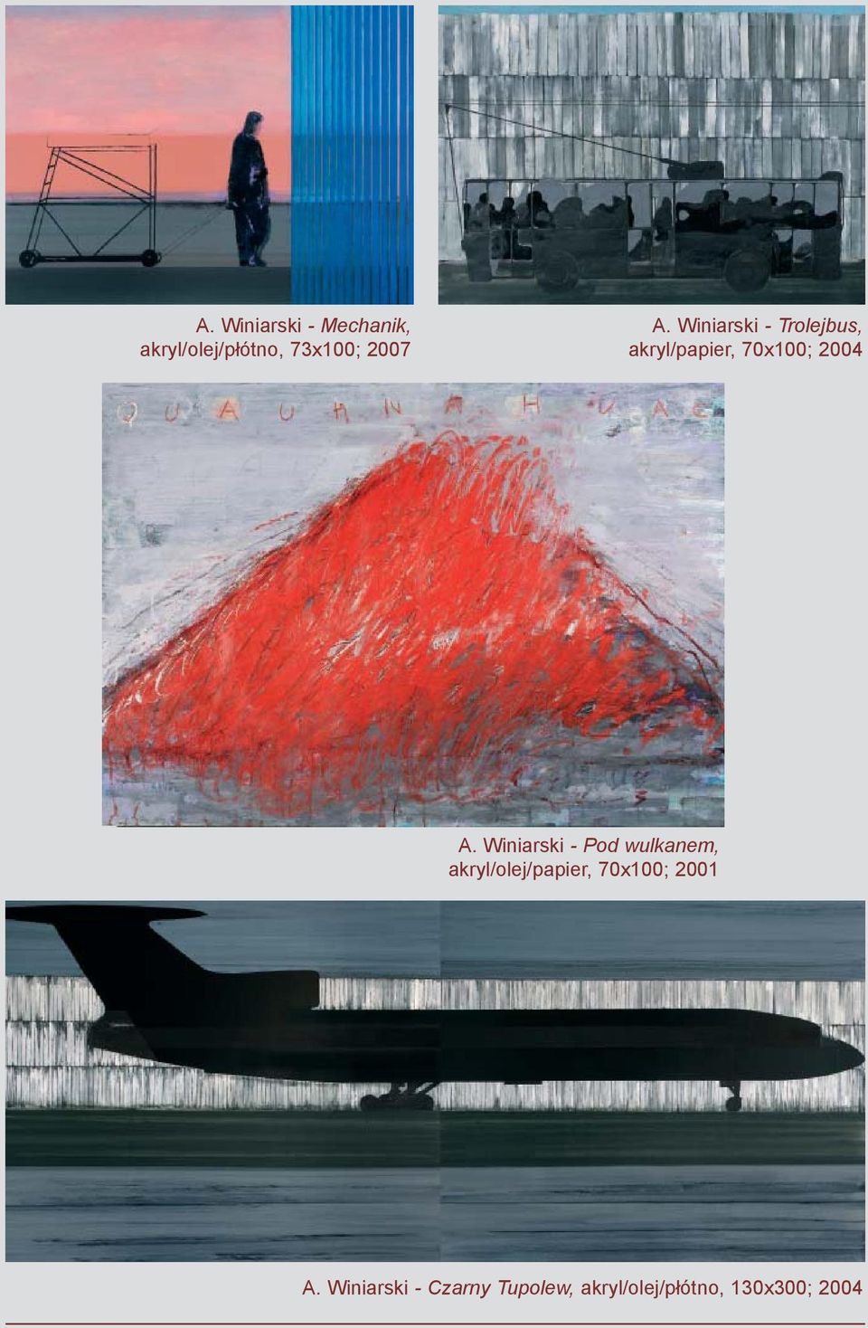 Winiarski - Pod wulkanem, akryl/olej/papier, 70x100; 2001