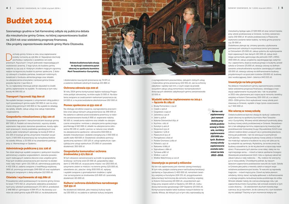 5 Budżet 2014 Szesnastego grudnia w Sali Kameralnej odbyła się publiczna debata dla mieszkańców gminy Gniew, na której zaprezentowano budżet na 2014 rok oraz wieloletnią prognozę finansową.