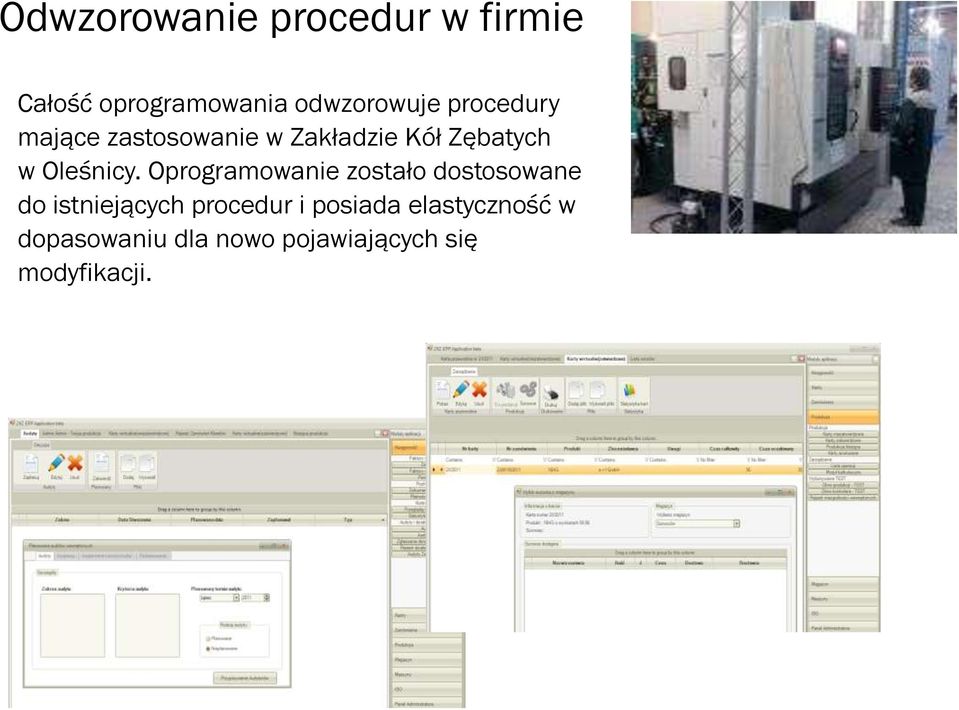 Oprogramowanie zostało dostosowane do istniejących procedur i