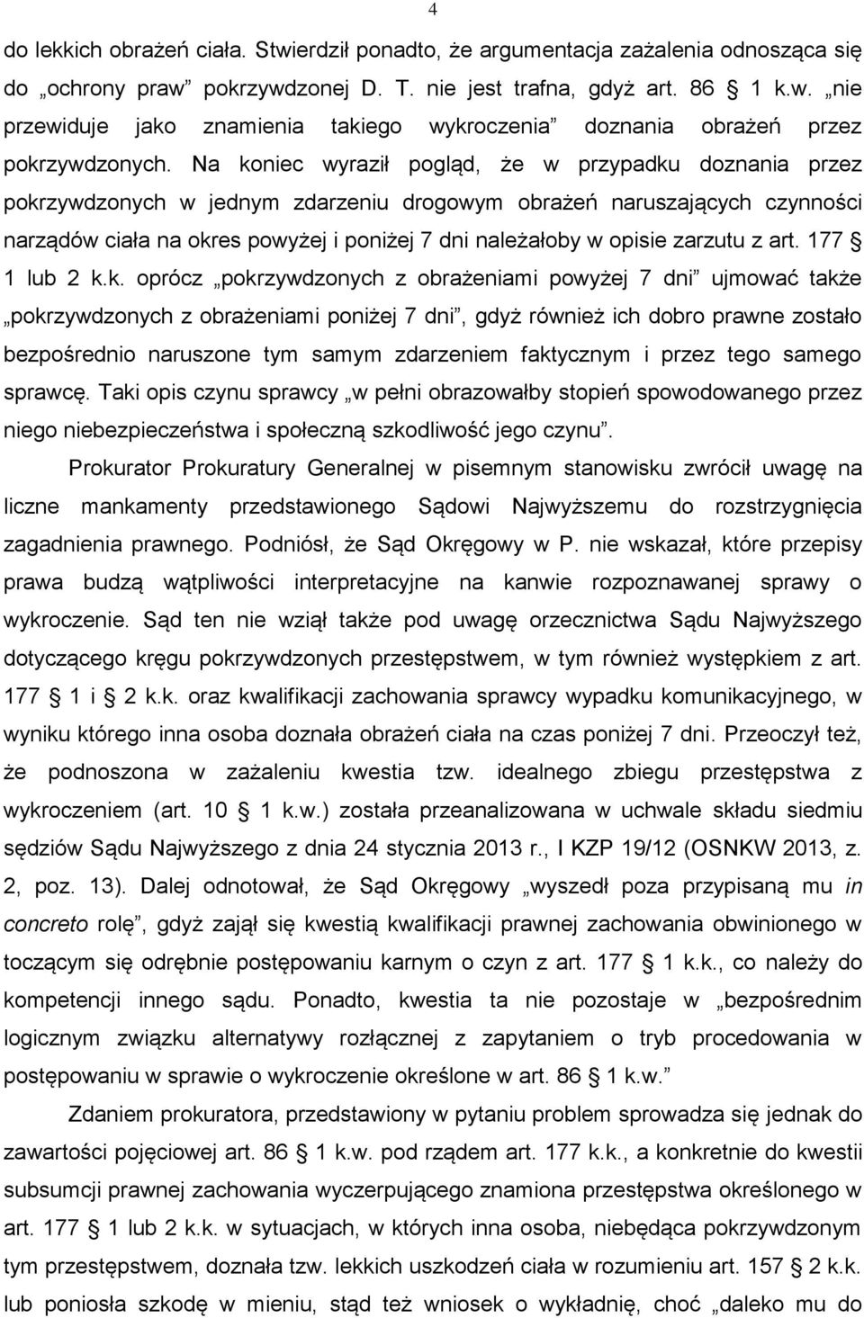 zarzutu z art. 177 1 lub 2 k.
