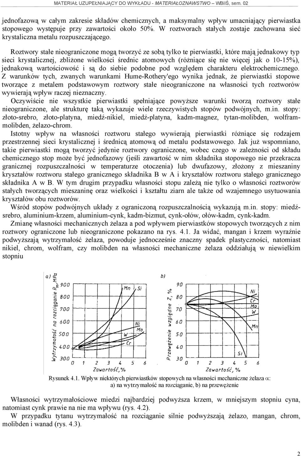 Roztwory stałe nieograniczone mogą tworzyć ze sobą tylko te pierwiastki, które mają jednakowy typ sieci krystalicznej, zbliżone wielkości średnic atomowych (różniące się nie więcej jak o 10-15%),