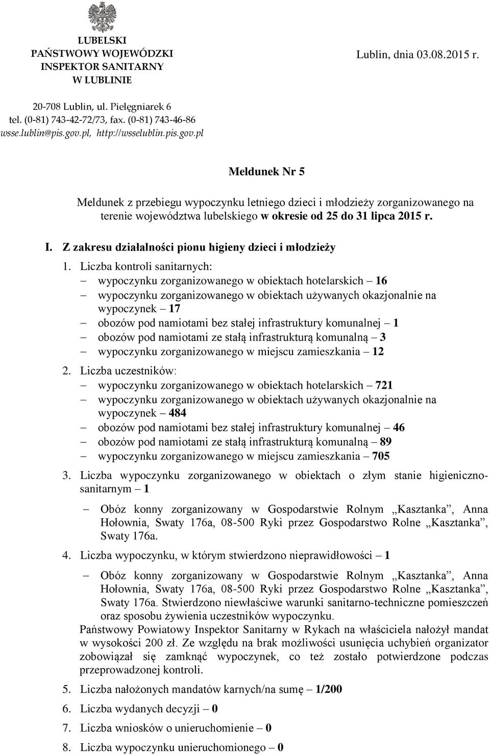 Z zakresu działalności pionu higieny dzieci i młodzieży 1.