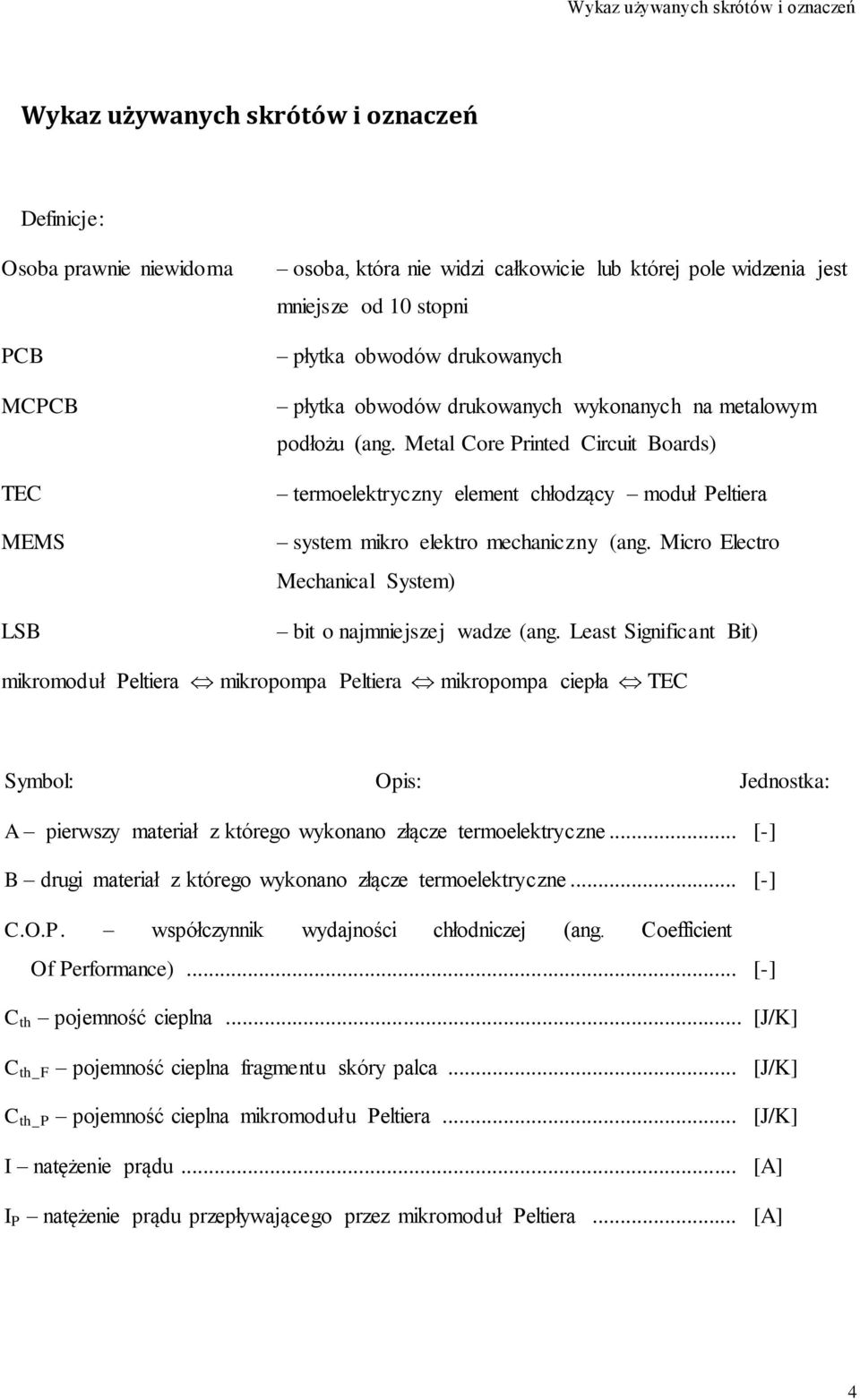 Metal Core Printed Circuit Boards) termoelektryczny element chłodzący moduł Peltiera system mikro elektro mechaniczny (ang. Micro Electro Mechanical System) bit o najmniejszej wadze (ang.