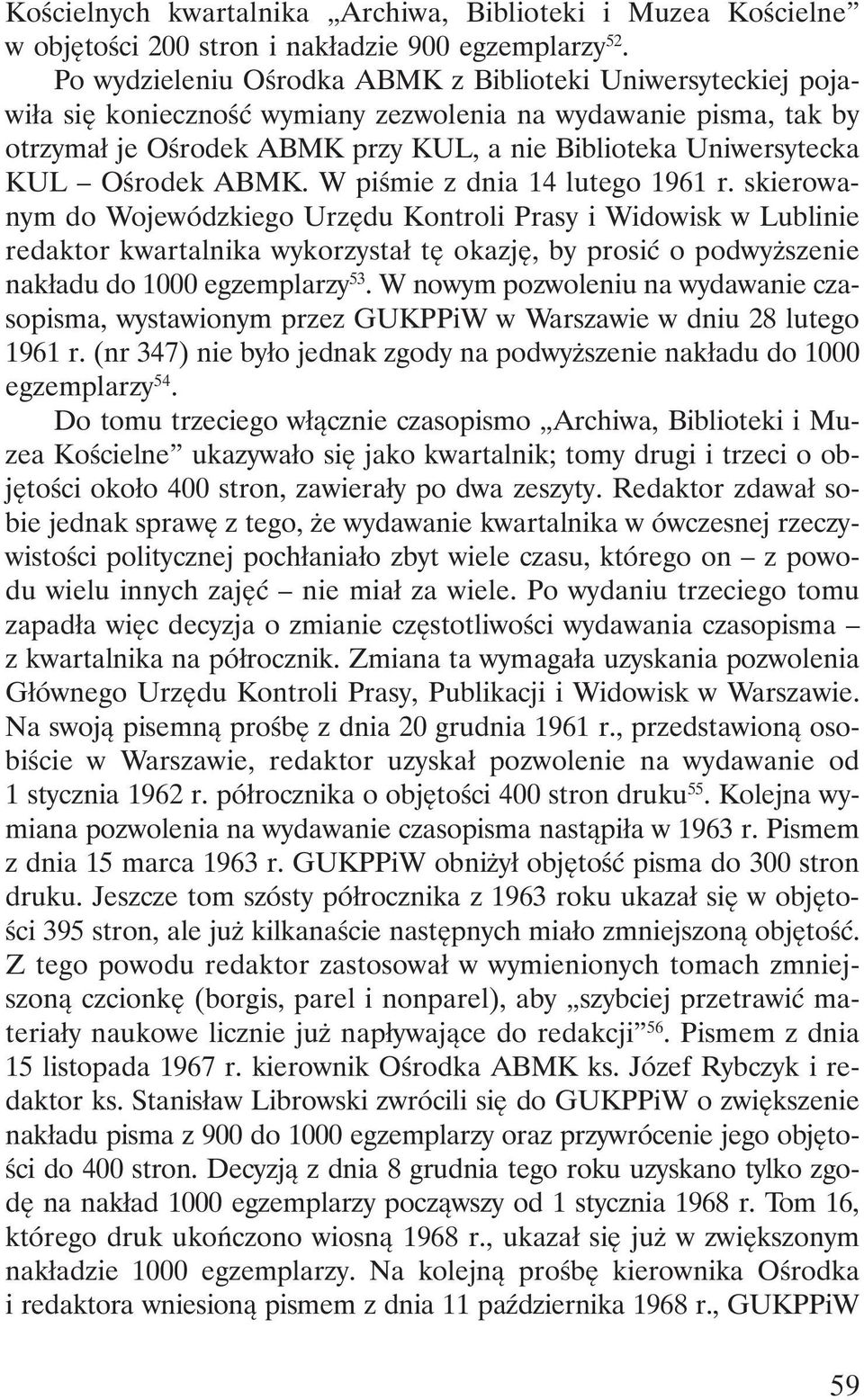 Ośrodek ABMK. W piśmie z dnia 14 lutego 1961 r.