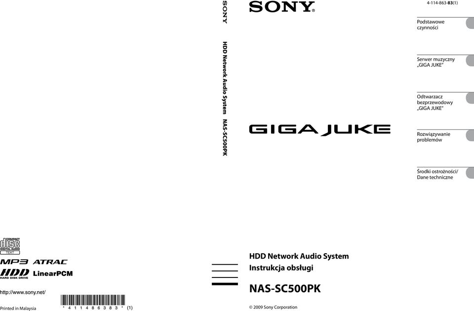 Rozwiązywanie problemów Środki ostrożności/ Dane techniczne HDD Network