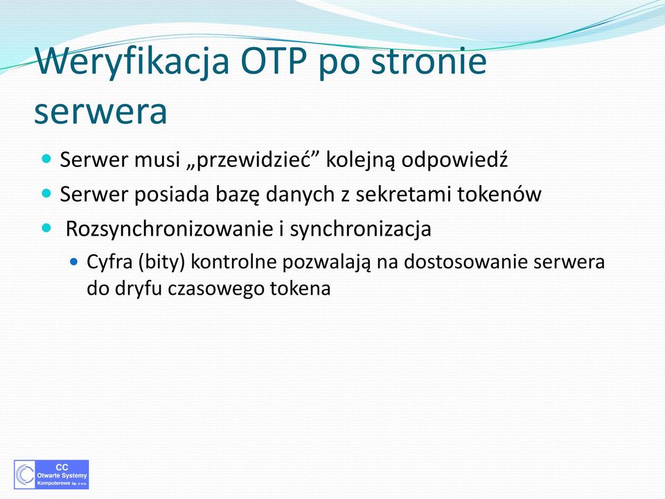 tokenów Rozsynchronizowanie i synchronizacja Cyfra (bity)