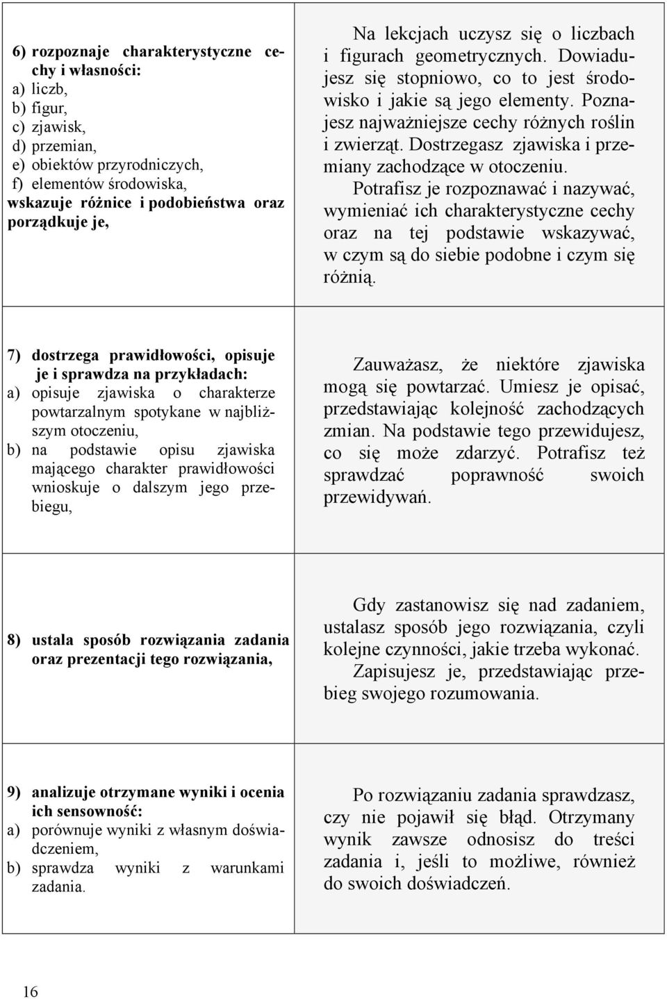 Dostrzegasz zjawiska i przemiany zachodzące w otoczeniu.