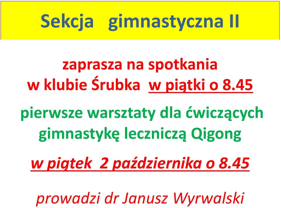 45 pierwsze warsztaty dla ćwiczących gimnastykę