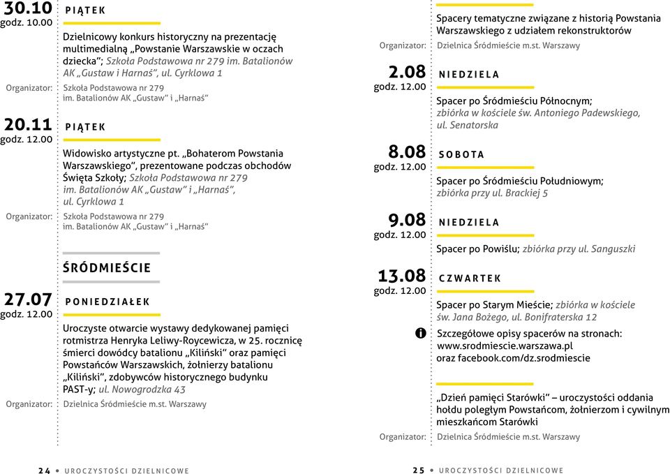 Bohaterom Powstania Warszawskiego, prezentowane podczas obchodów Święta Szkoły; Szkoła Podstawowa nr 279 im. Batalionów AK Gustaw i Harnaś, ul. Cyrklowa 1 Szkoła Podstawowa nr 279 im.