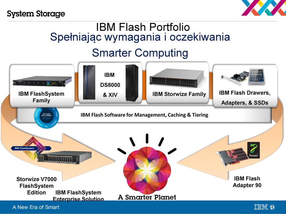 Adapters, & SSDs IBM Flash Software for Management, Caching & Tiering Storwize