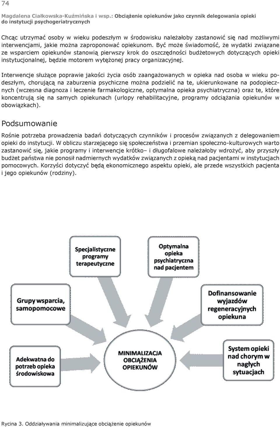 Interwencje służące poprawie jakości życia osób zaangażowanych w opieka nad osoba w wieku podeszłym, chorującą na zaburzenia psychiczne można podzielić na te, ukierunkowane na podopiecznych (wczesna