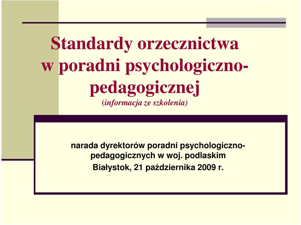 szkolenia) narada dyrektorów poradni