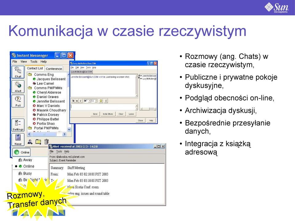 Instant Messaging Rozmowy, ych n a d r e f s n a r T Rozmowy (ang.