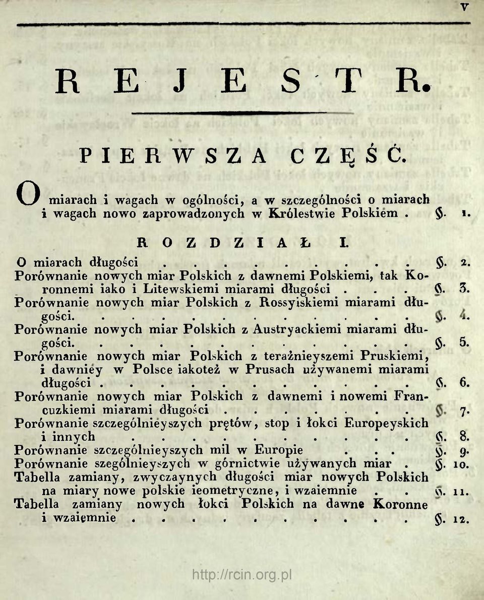 Porównanie nowych miar Polskich z Rossyiskiemi miarami długości Porównanie nowych miar Polskich z Austryackiemi miarami długości $>.