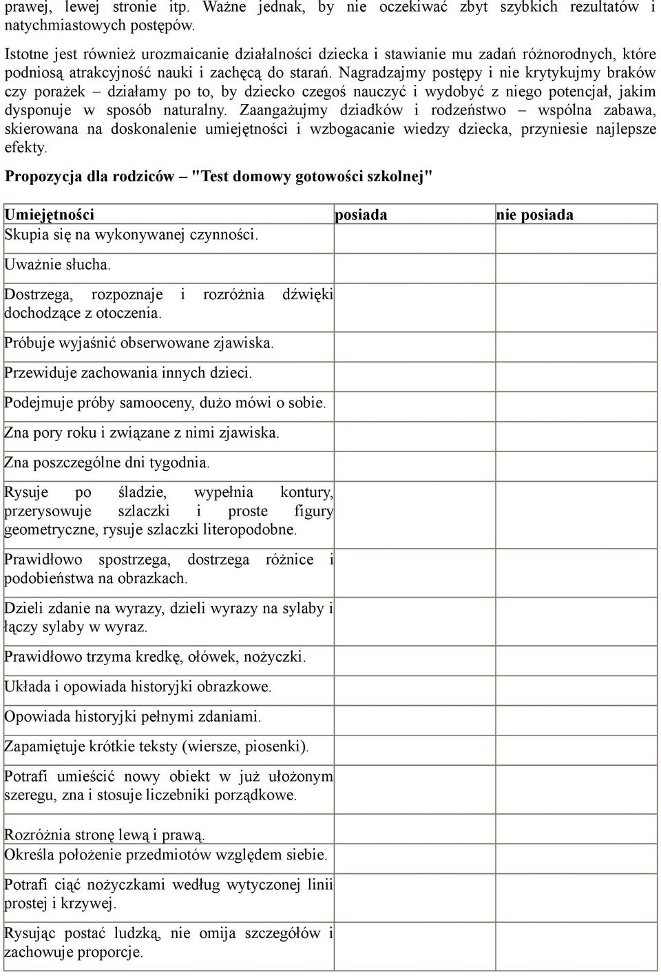 Nagradzajmy postępy i nie krytykujmy braków czy porażek działamy po to, by dziecko czegoś nauczyć i wydobyć z niego potencjał, jakim dysponuje w sposób naturalny.