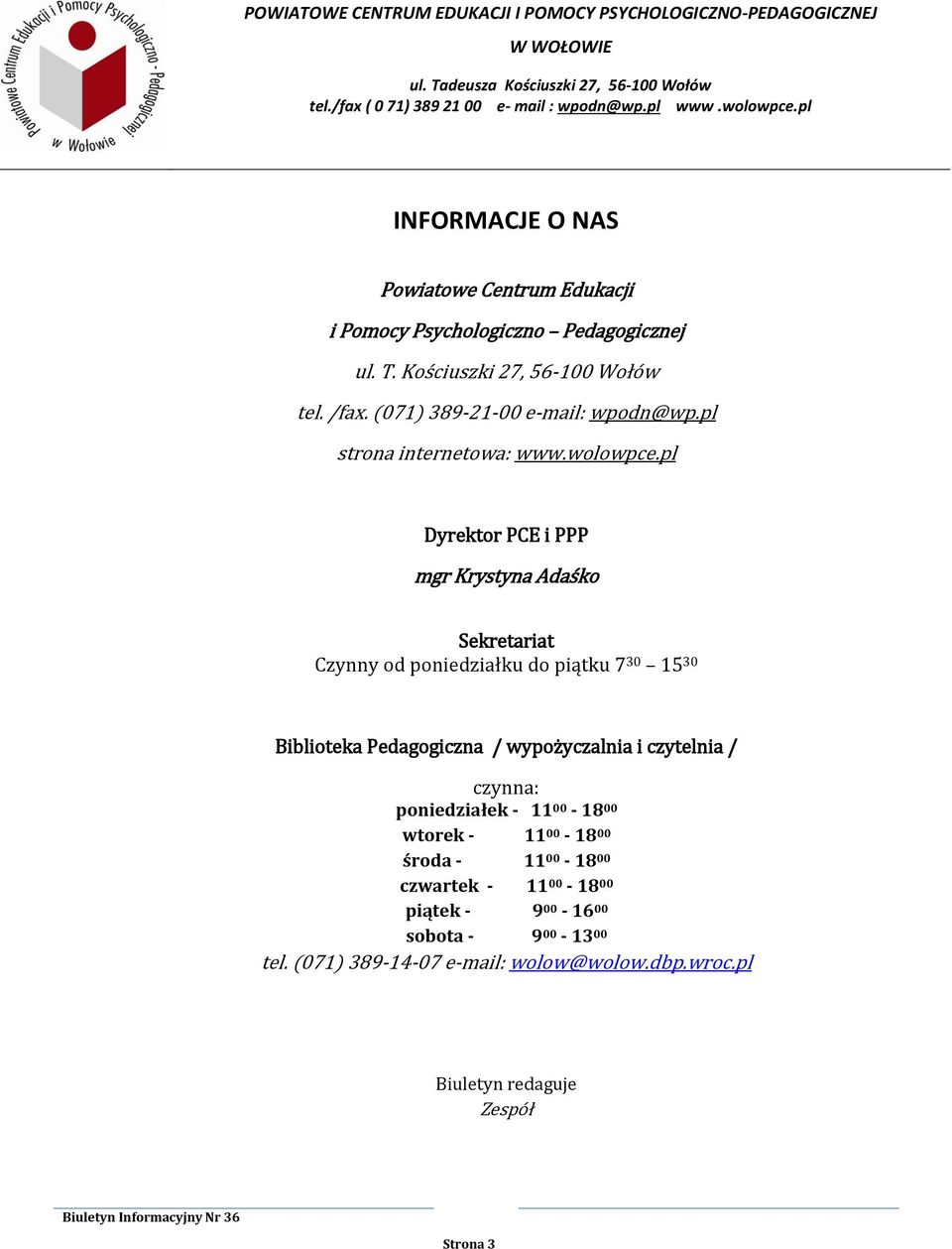 pl strona internetowa: www.wolowpce.