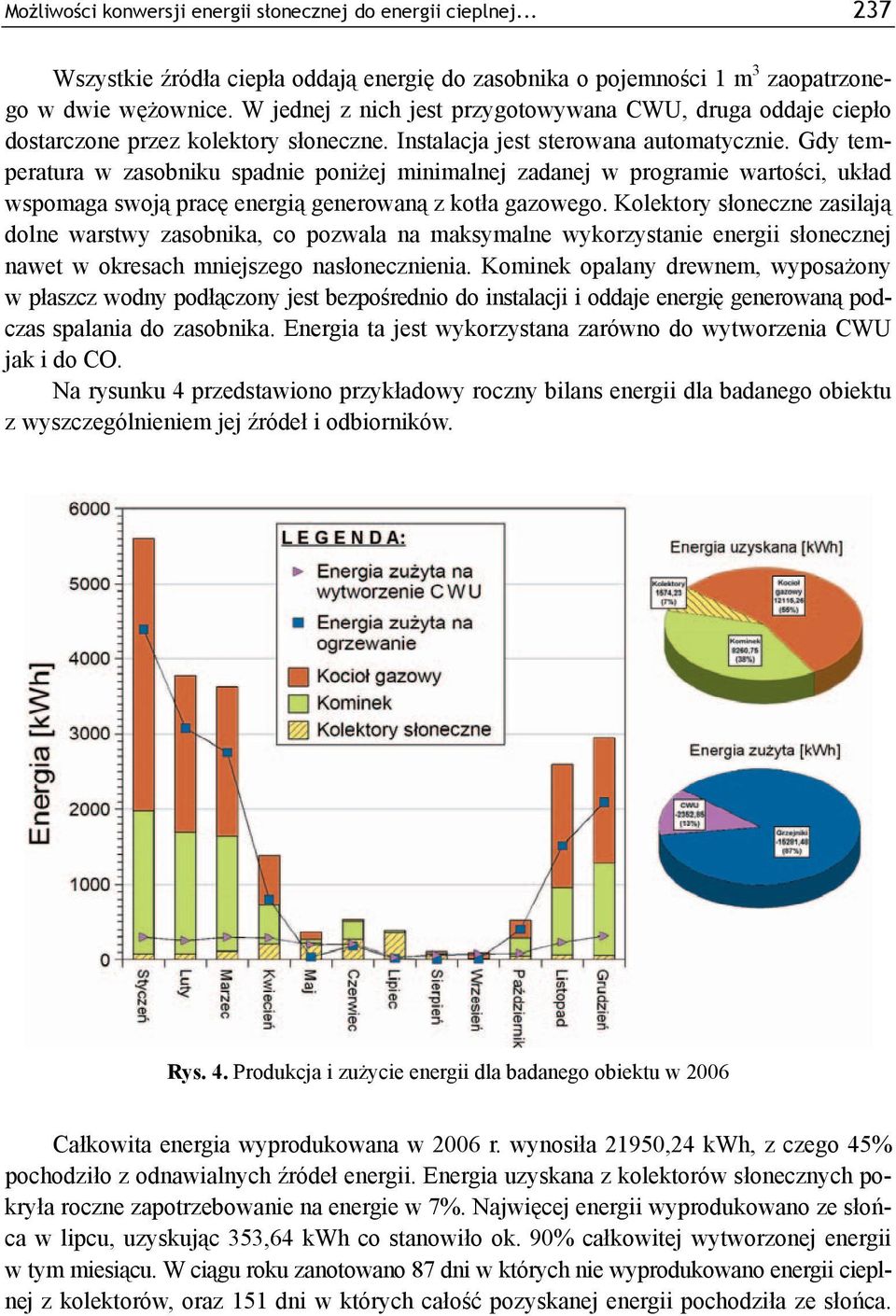 Gdy temperatura w zasobniku spadnie poniżej minimalnej zadanej w programie wartości, układ wspomaga swoją pracę energią generowaną z kotła gazowego.