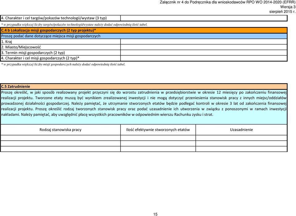 Załącznik nr 4 do Podręcznika dla wnioskodawców RPO WO 2014-2020 (EFRR) C.