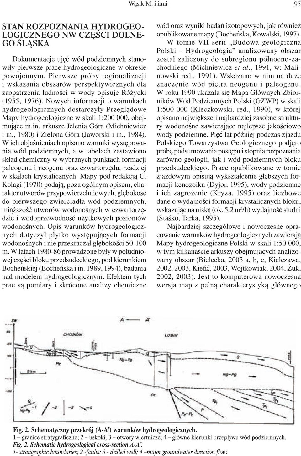 Nowych informacji o warunkach hydrogeologicznych dostarczyły Przeglądowe Mapy hydrogeologiczne w skali 1:200 000, obejmujące m.in. arkusze Jelenia Góra (Michniewicz i in.