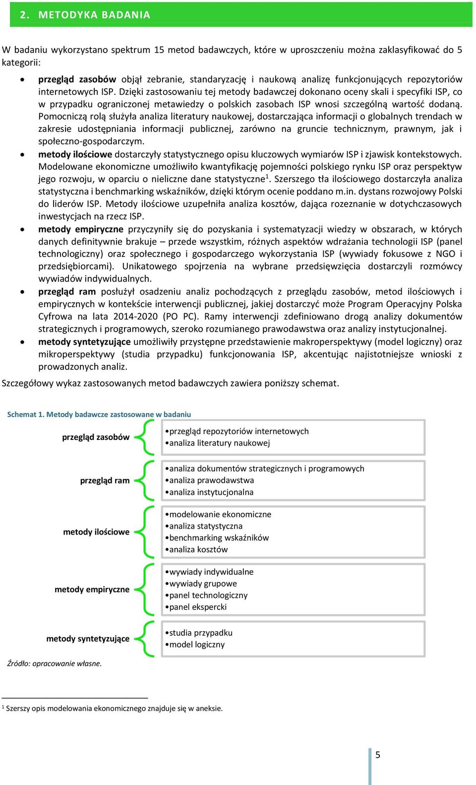Dzięki zastosowaniu tej metody badawczej dokonano oceny skali i specyfiki ISP, co w przypadku ograniczonej metawiedzy o polskich zasobach ISP wnosi szczególną wartość dodaną.