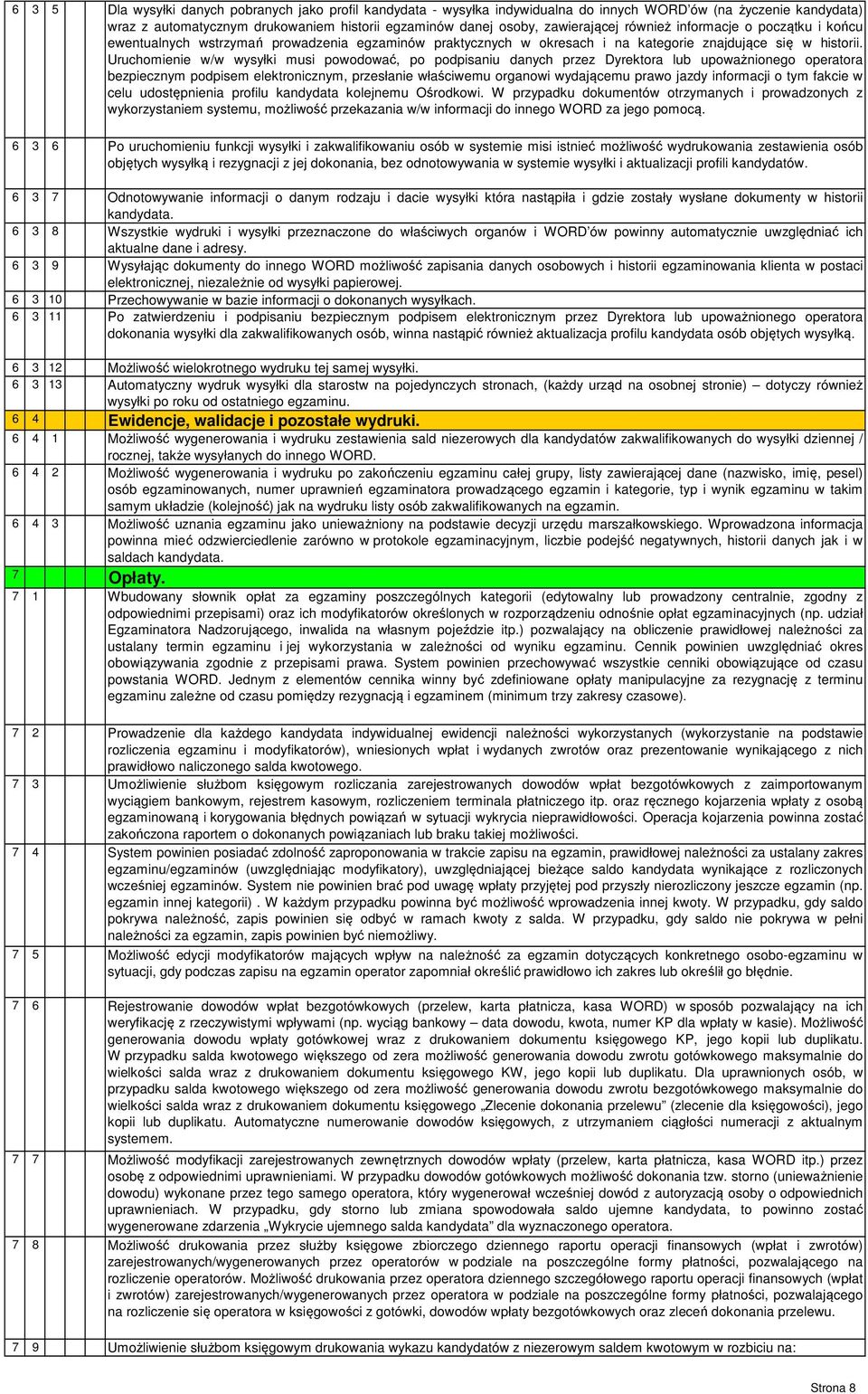 Uruchomienie w/w wysyłki musi powodować, po podpisaniu danych przez Dyrektora lub upoważnionego operatora bezpiecznym podpisem elektronicznym, przesłanie właściwemu organowi wydającemu prawo jazdy