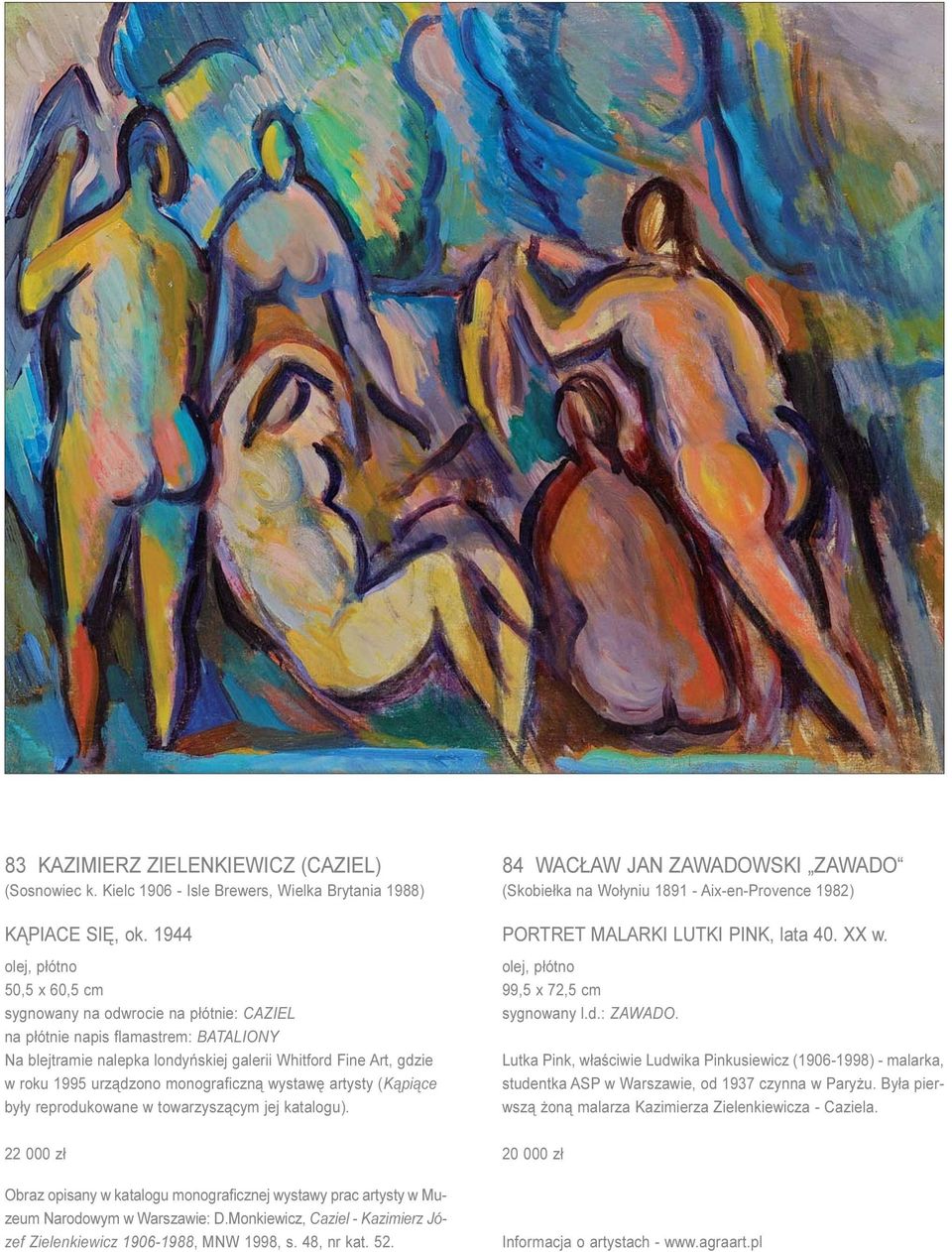 urz¹dzono monograficzn¹ wystawê artysty (K¹pi¹ce by³y reprodukowane w towarzysz¹cym jej katalogu).
