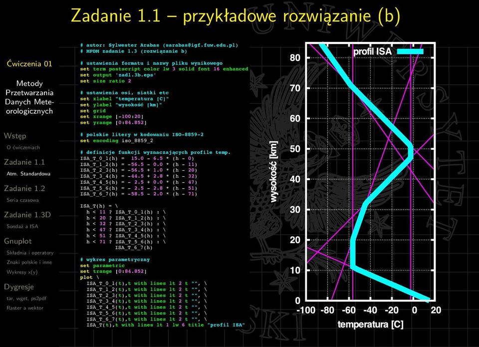 eps' set size ratio 2 # ustawienia osi, siatki etc set xlabel "temperatura [C]" set ylabel "wysoko"# [km]" set grid set xrange [-100:20] set yrange [0:84.