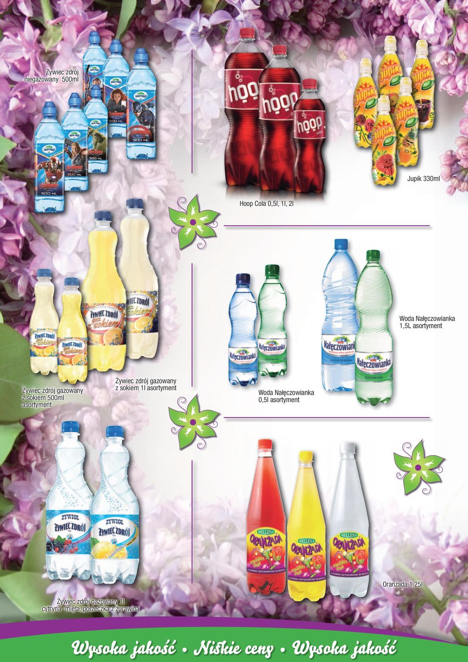 asortyment Żywiec zdrój gazowany z sokiem 1l asortyment Woda Nałęczowianka