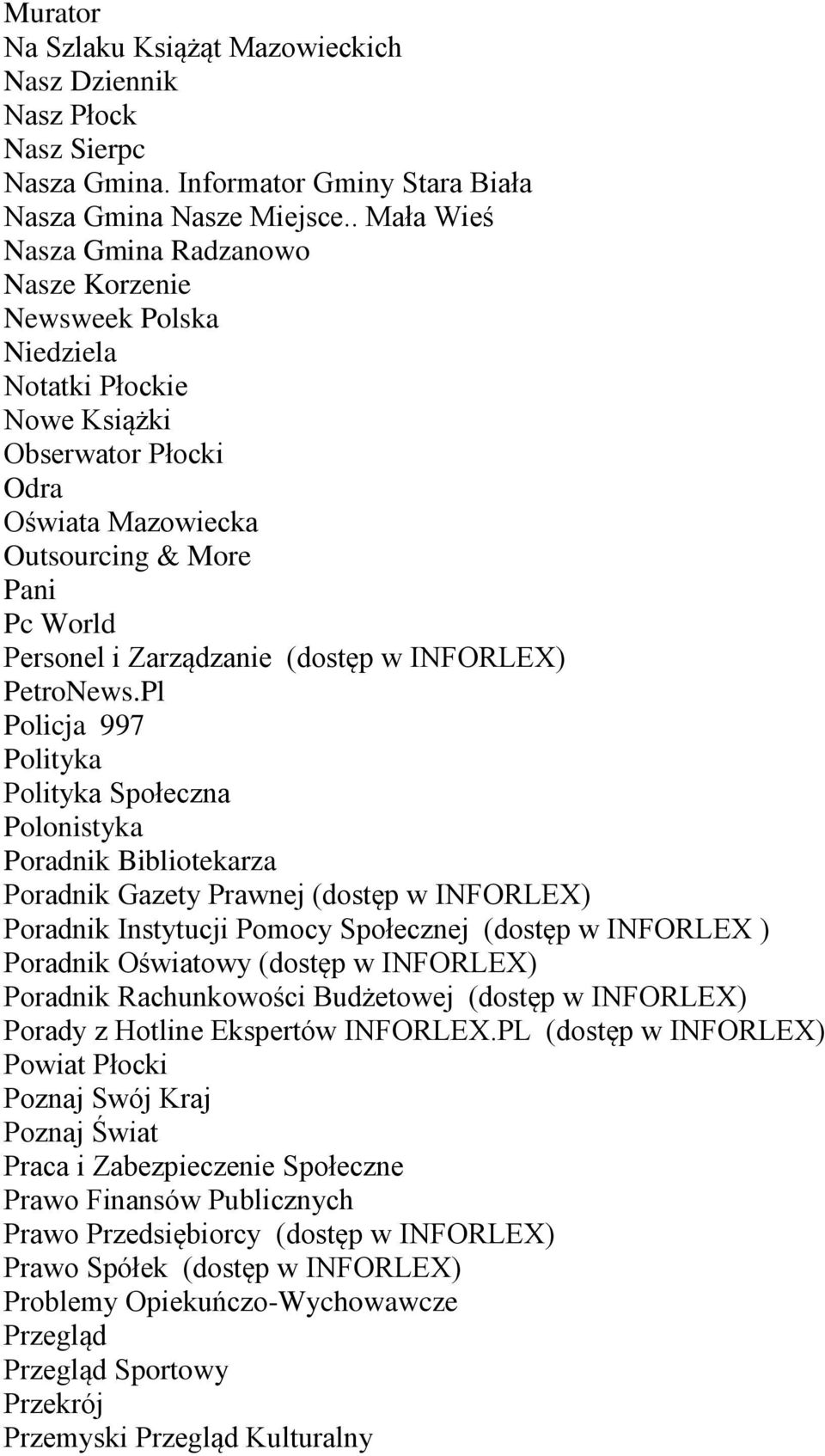 Zarządzanie (dostęp w INFORLEX) PetroNews.