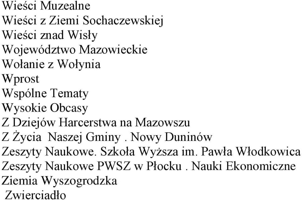 Harcerstwa na Mazowszu Z Życia Naszej Gminy. Nowy Duninów Zeszyty Naukowe.