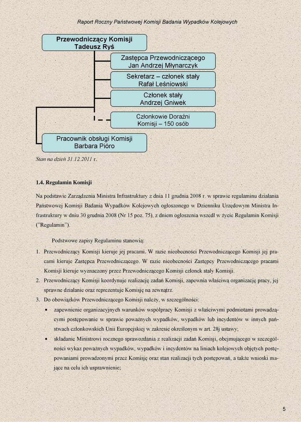 Regulamin Komisji Na podstawie Zarządzenia Ministra Infrastruktury z dnia 11 grudnia 2008 r.