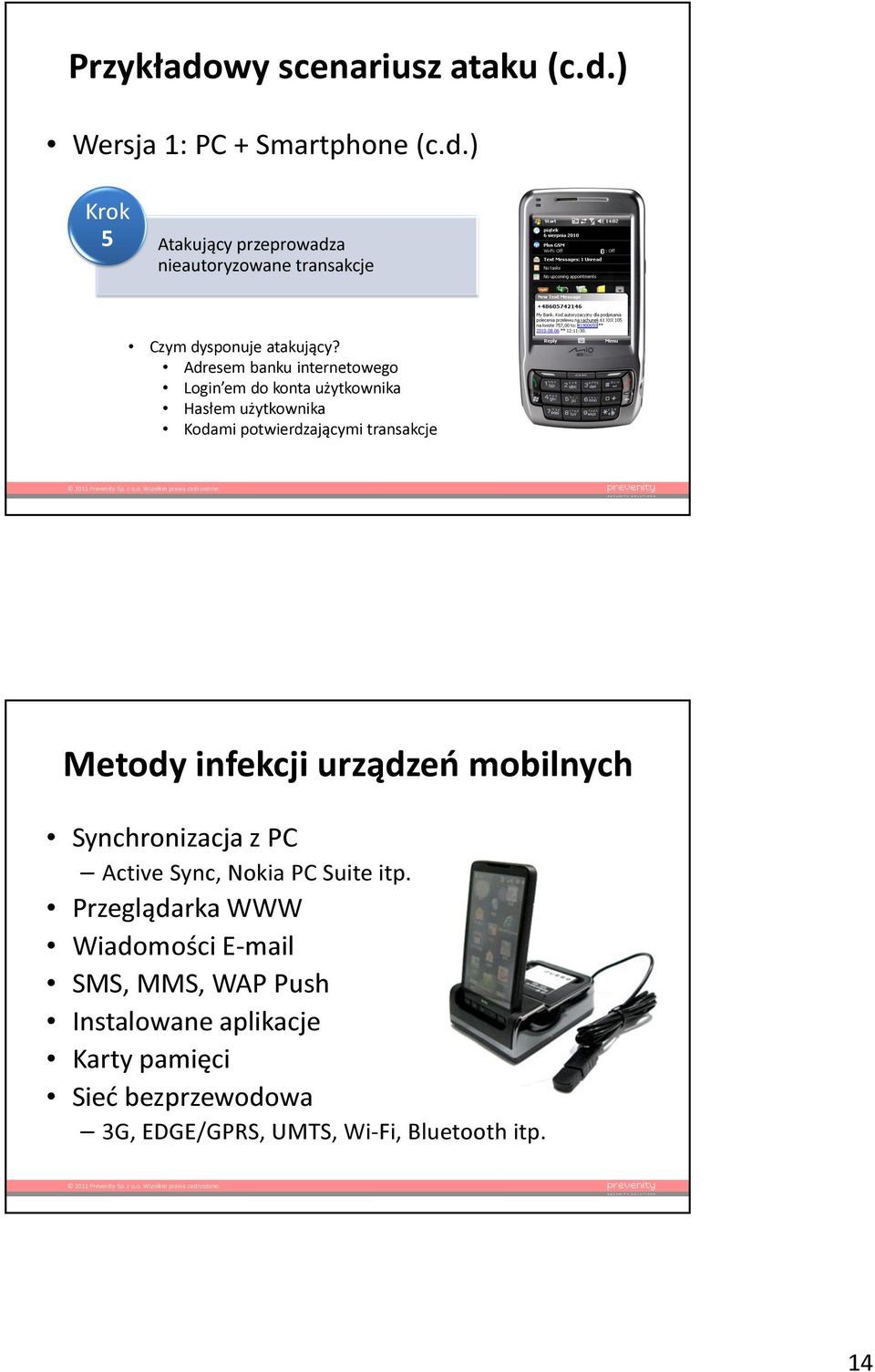 infekcji urządzeń mobilnych Synchronizacja z PC Active Sync, Nokia PC Suite itp.