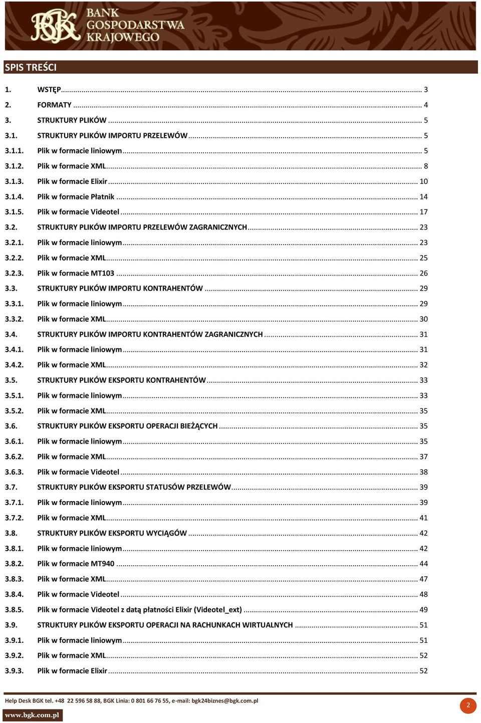 .. 25 3.2.3. Plik w formacie MT103... 26 3.3. STRUKTURY PLIKÓW IMPORTU KONTRAHENTÓW... 29 3.3.1. Plik w formacie liniowym... 29 3.3.2. Plik w formacie XML... 30 3.4.