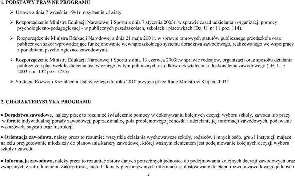 Rozporządzenie Ministra Edukacji Narodowej z dnia 21 maja 2001r.