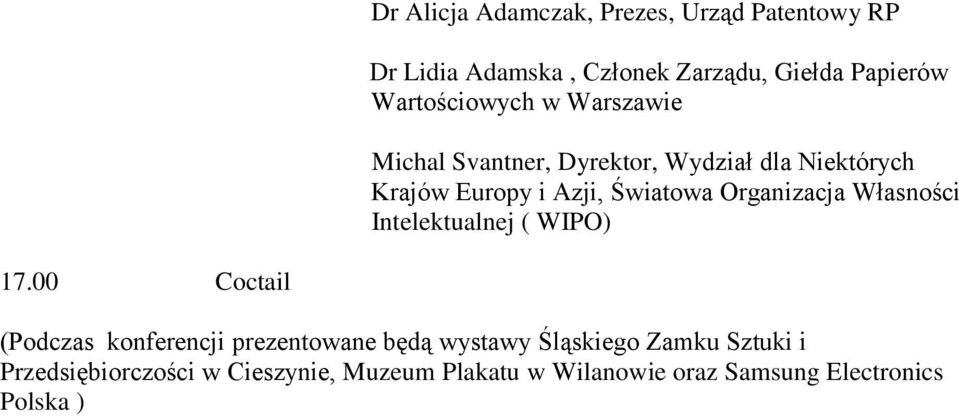 Organizacja Własności Intelektualnej ( WIPO) 17.