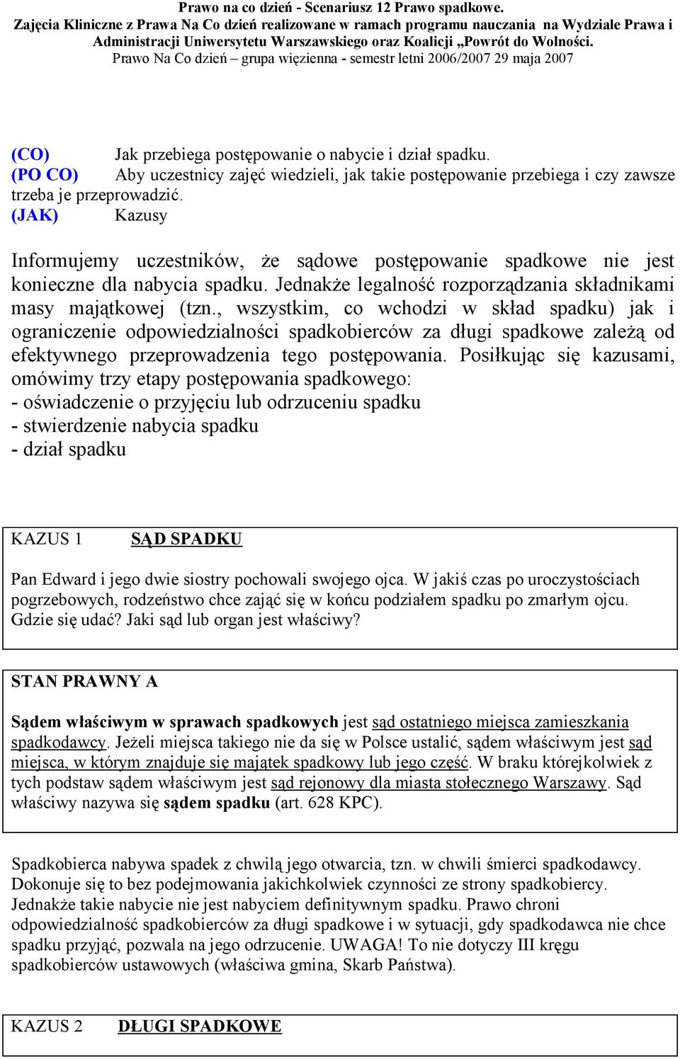 , wszystkim, co wchodzi w skład spadku) jak i ograniczenie odpowiedzialności spadkobierców za długi spadkowe zaleŝą od efektywnego przeprowadzenia tego postępowania.