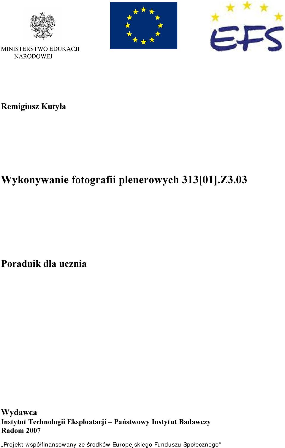 03 Poradnik dla ucznia Wydawca Instytut