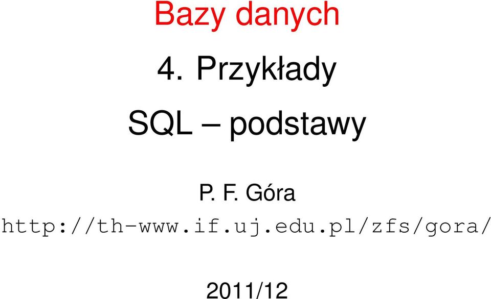 P. F. Góra
