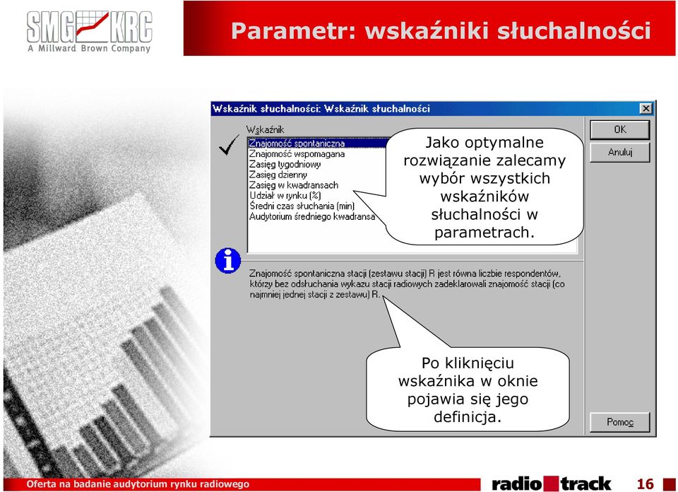 słuchalności w parametrach.