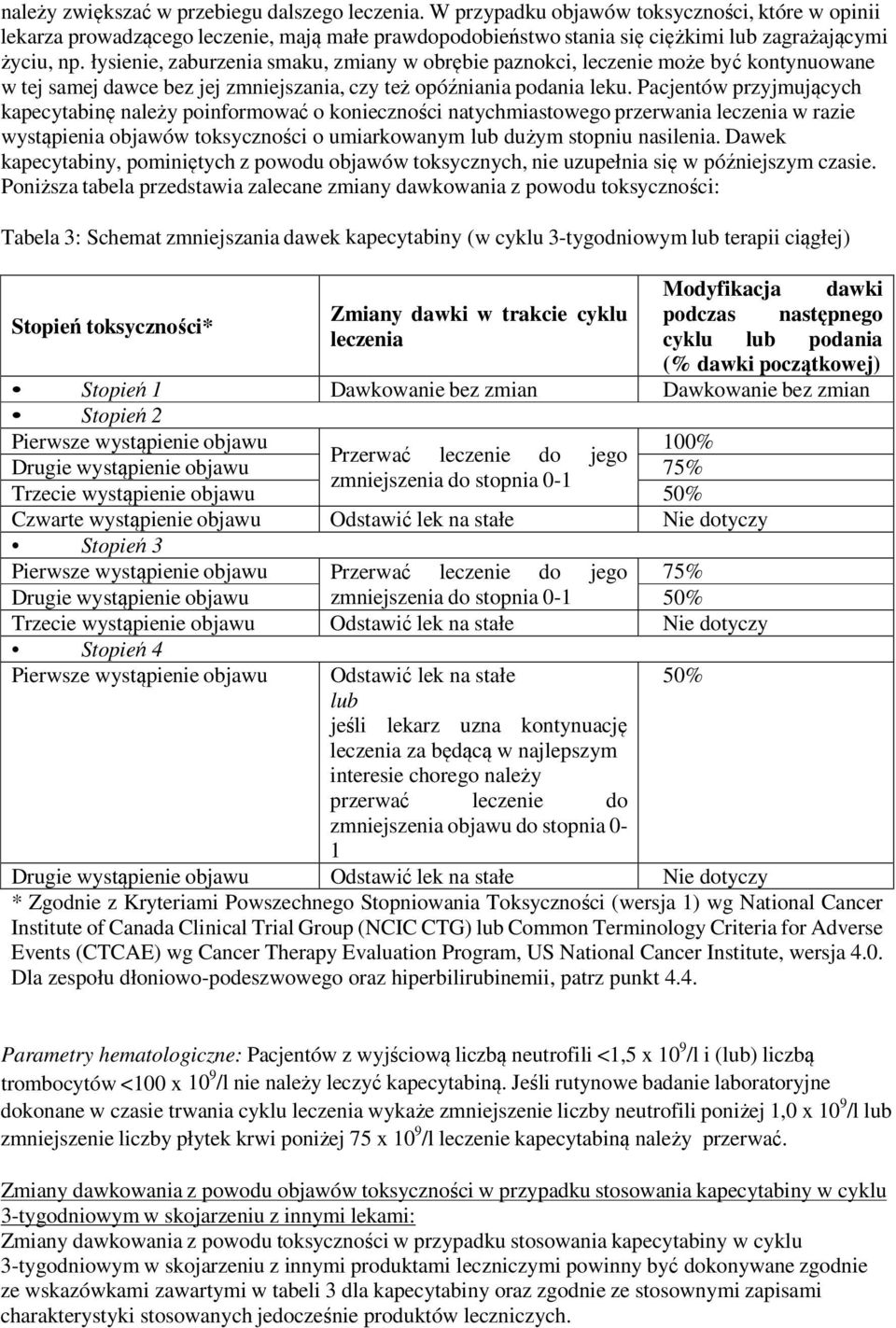 łysienie, zaburzenia smaku, zmiany w obrębie paznokci, leczenie może być kontynuowane w tej samej dawce bez jej zmniejszania, czy też opóźniania podania leku.
