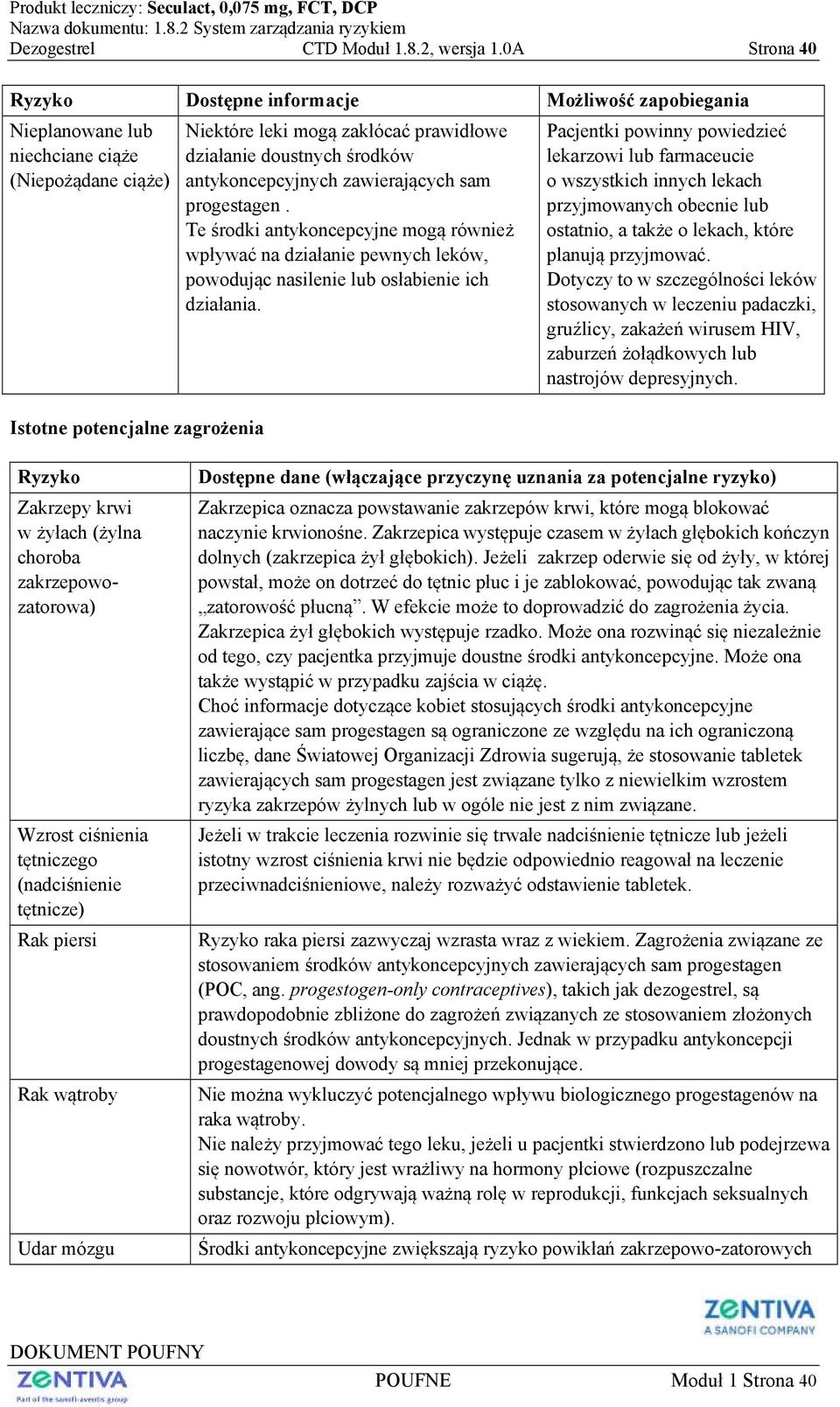 doustnych środków antykoncepcyjnych zawierających sam progestagen. Te środki antykoncepcyjne mogą również wpływać na działanie pewnych leków, powodując nasilenie lub osłabienie ich działania.
