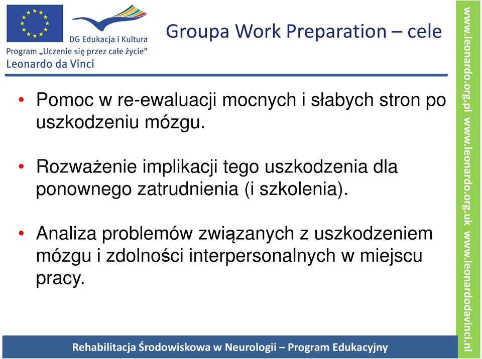 Rozważenie implikacji tego uszkodzenia dla ponownego zatrudnienia (i